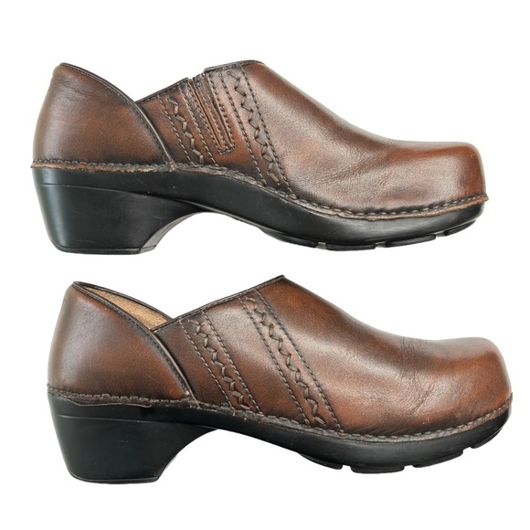 Dansko Sienna Brown Leather Mules Clogs Women's EU 40 US 9 Slip On Comfort Shoe - Picture 1 of 9